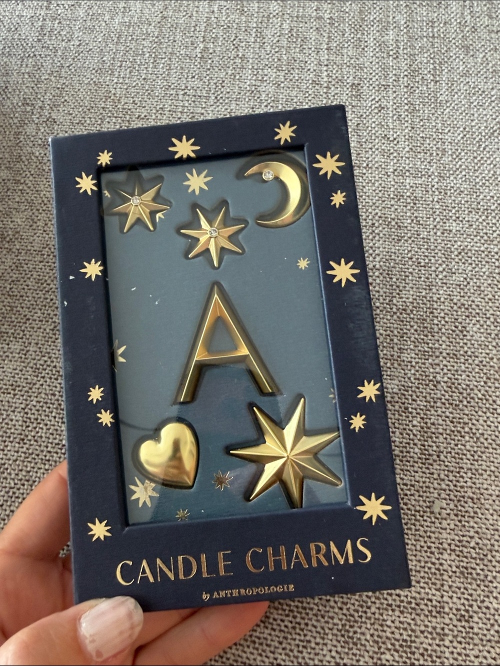 🗽Anthropologie Gold Star, Moon & Heart Candle Charms Set
